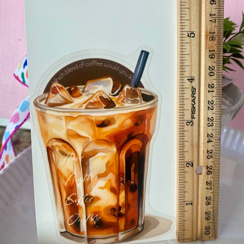 10/$10 Iced Coffee Sticker for scrapbooking projects